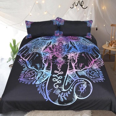 3PCS SET Bohemian Elephant DUVET COVER WITH PILLOWCASE COVERS